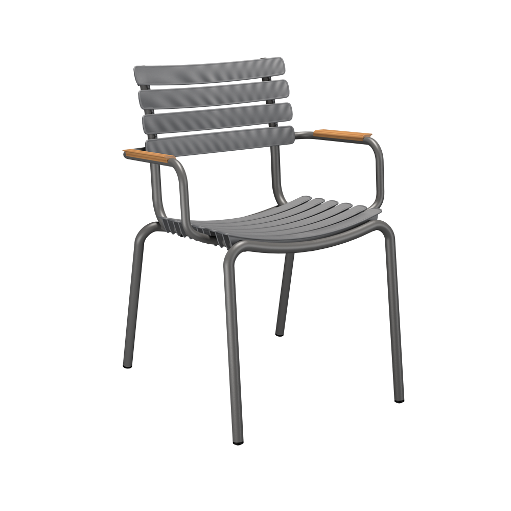 ReCLIPS Gartenstuhl Grau Armlehne Bamboo 0