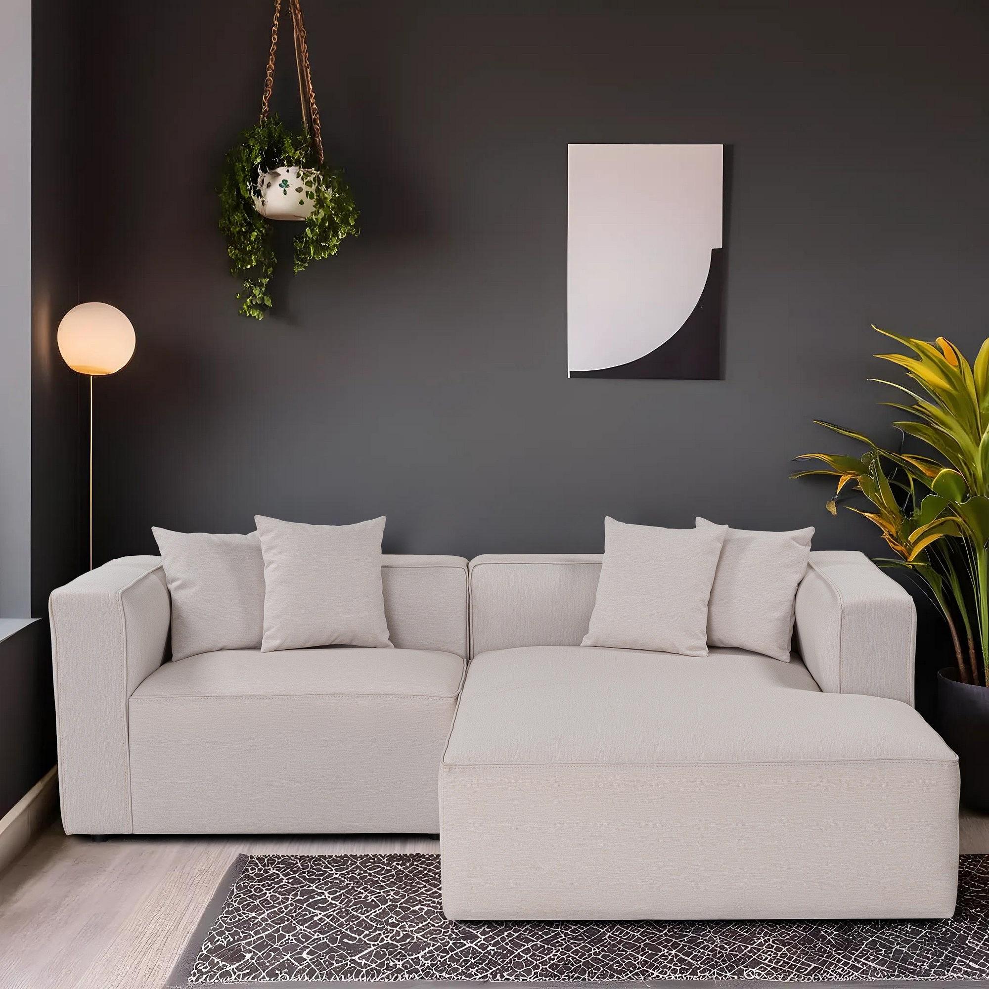 Mora Ecksofa Rechts Ecru 1