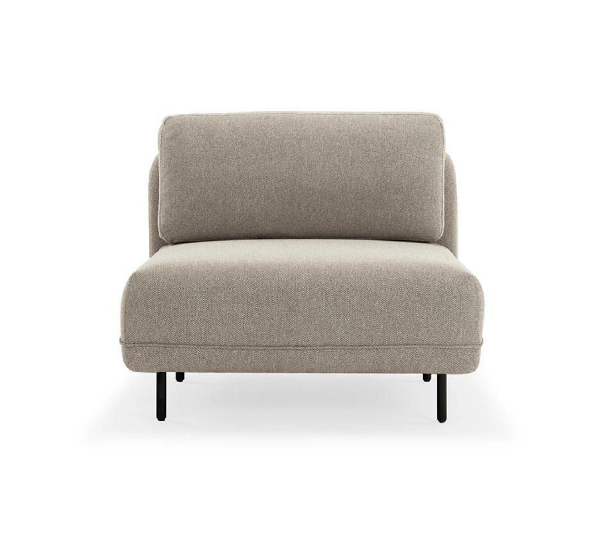 Set Ellis Sofa mit Récamiere + Hocker Beige 1