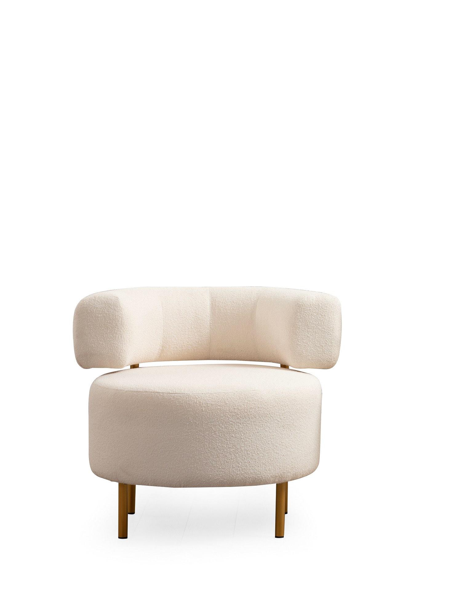 River Round Armchair White 1