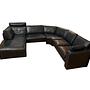 Modulares Ecksofa Leder Grün  0