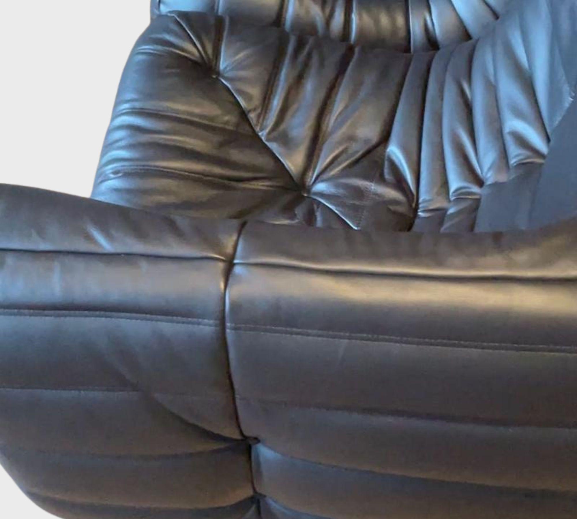 2x Togo Corner Sofa Leather Brown 6