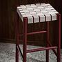 Betty TK8 Stool Wood Linen Maroon 2