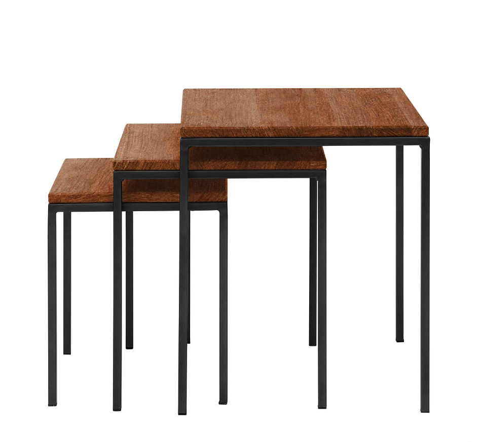 Cube 3er Tisch Set Beistelltisch Couchtisch Buchenholz 0