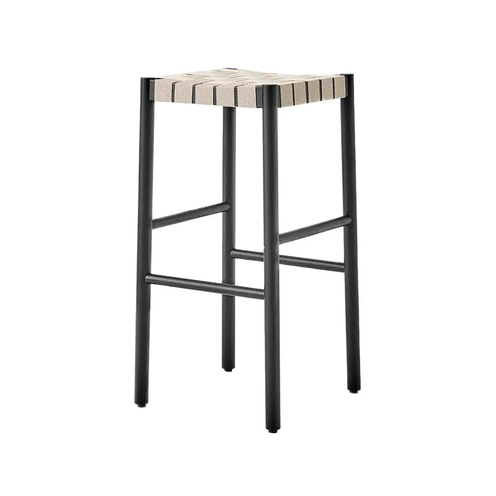 Betty TK8 Barhocker Holz Leinen Schwarz 0