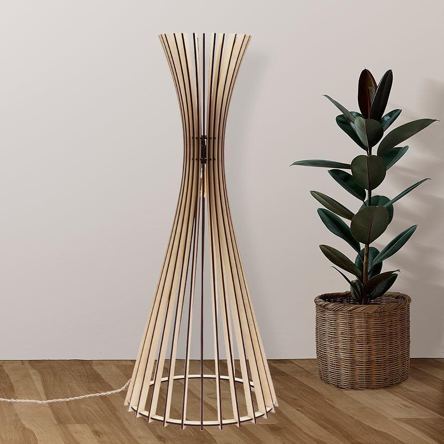 TIPI lampada da terra legno bianco 48cm 3