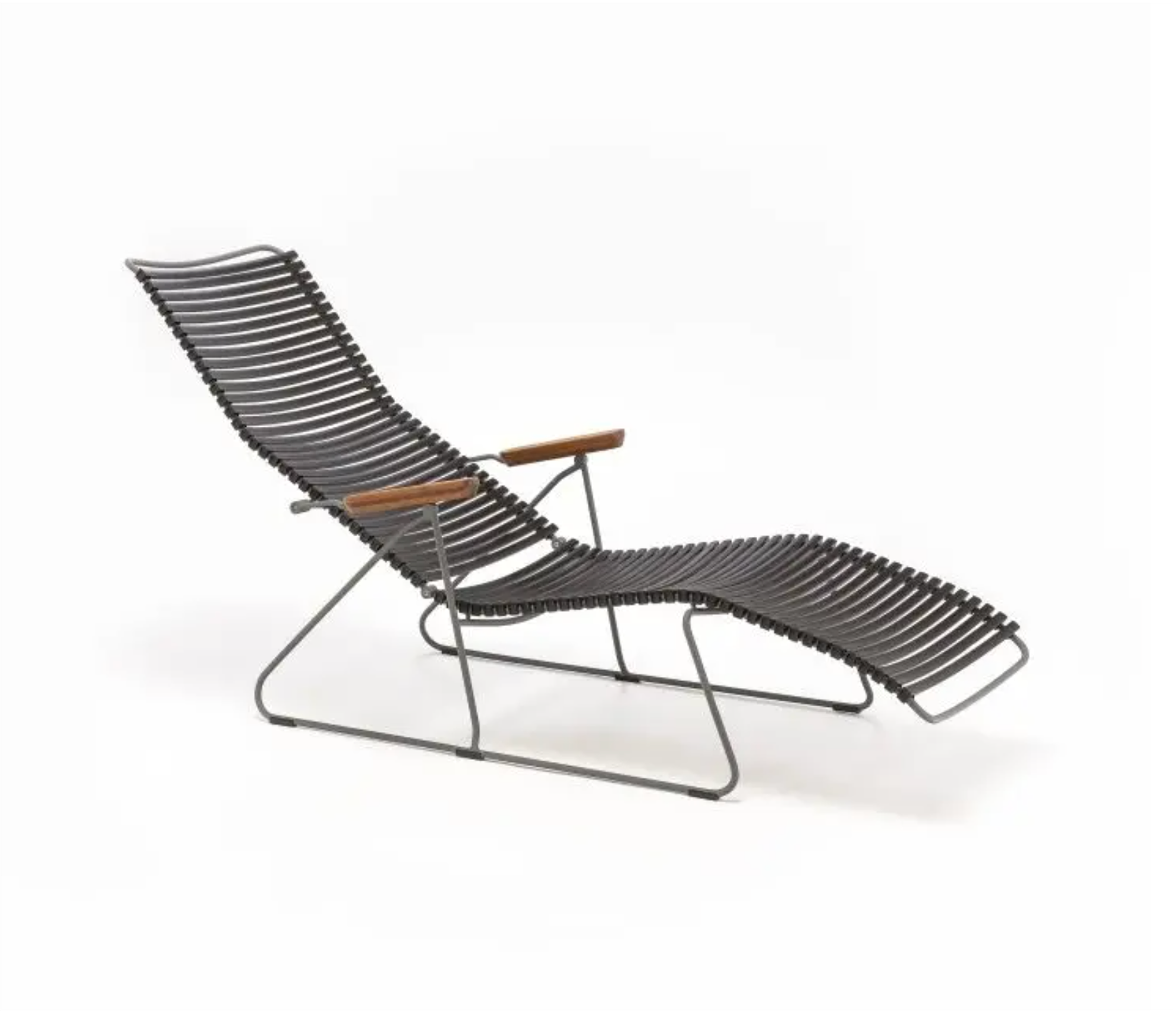 CLICK Sunlounger Liegestuhl Bambusarmlehnen Pflaume 10810 1