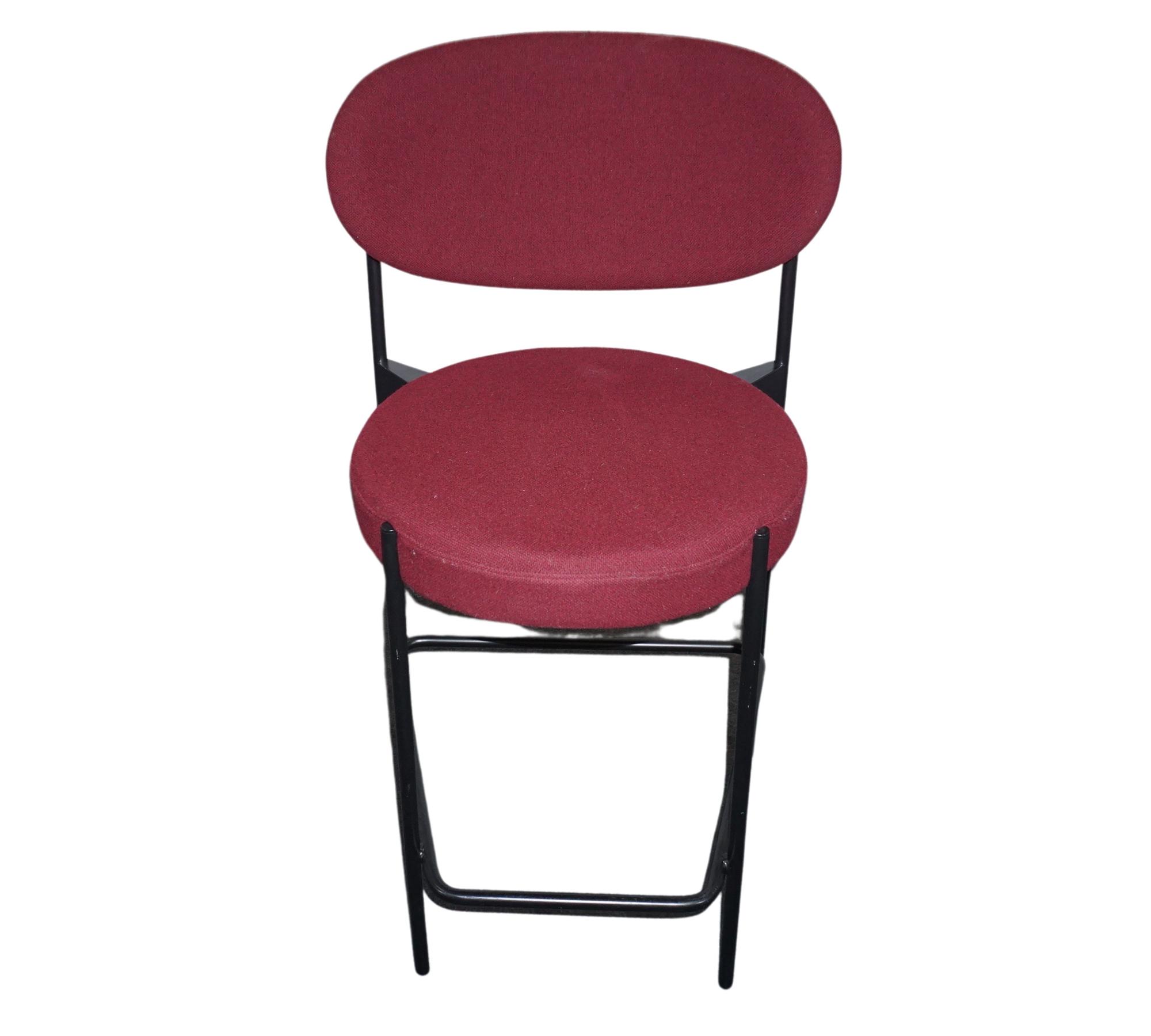 Verner Panton Series 430 Stuhl Samt Metall Rot 4
