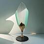 2x Vintage table lamp glass brass 1980s 4