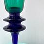 Vintage Kerzenständer Glas 1980er Jahre 2