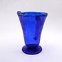 Vintage Carafe Pressed Glass Cobalt Blue 1970s 2