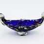 Vintage Gondola Bowl Glass Blue 1970s 1