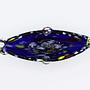 Vintage Gondola Bowl Glass Blue 1970s 3