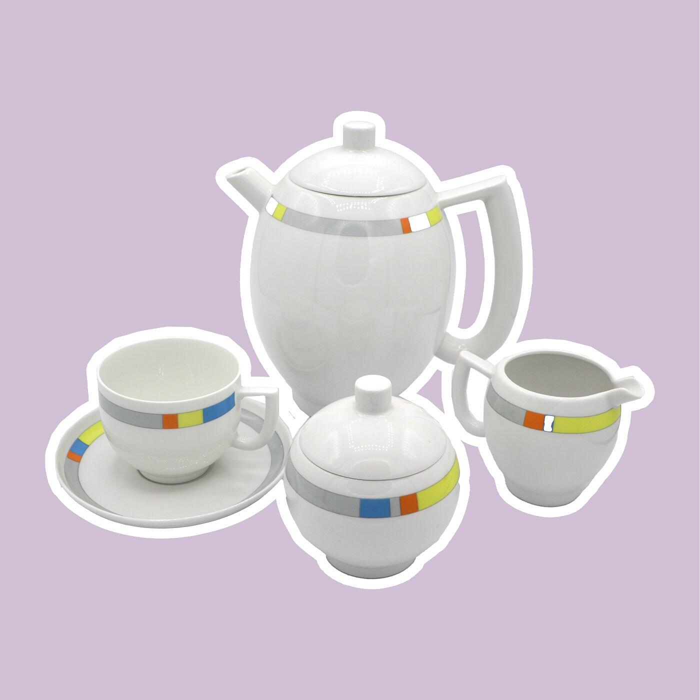 Vintage City Coffee Set Porcelain 1980s 0