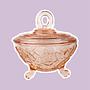 Art Deco Lidded Jar Pressed Glass 1930s 0