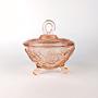 Art Deco Lidded Jar Pressed Glass 1930s 3