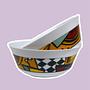 2x fruit bowl frosted glass 1980s 0