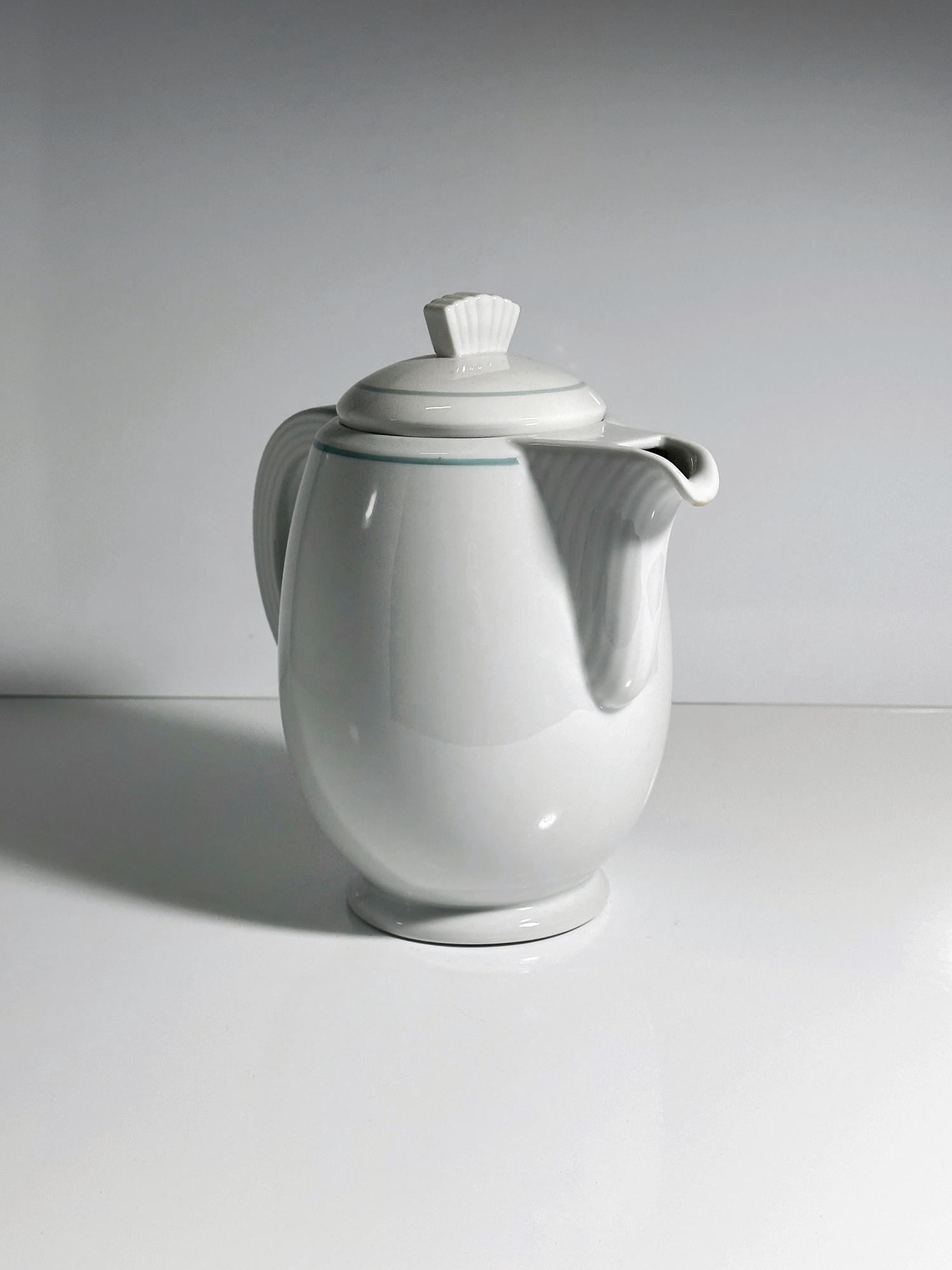 Vintage teapot porcelain ceramic white 1980s 3