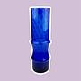 Vintage Vase Glas Blau 1980er Jahre 0