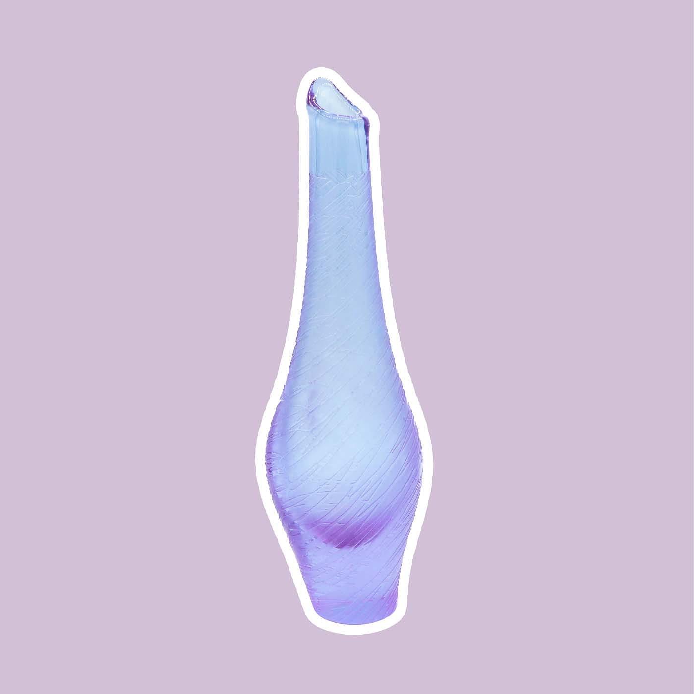 Vintage Vase Alexandrit Glas Blau 0