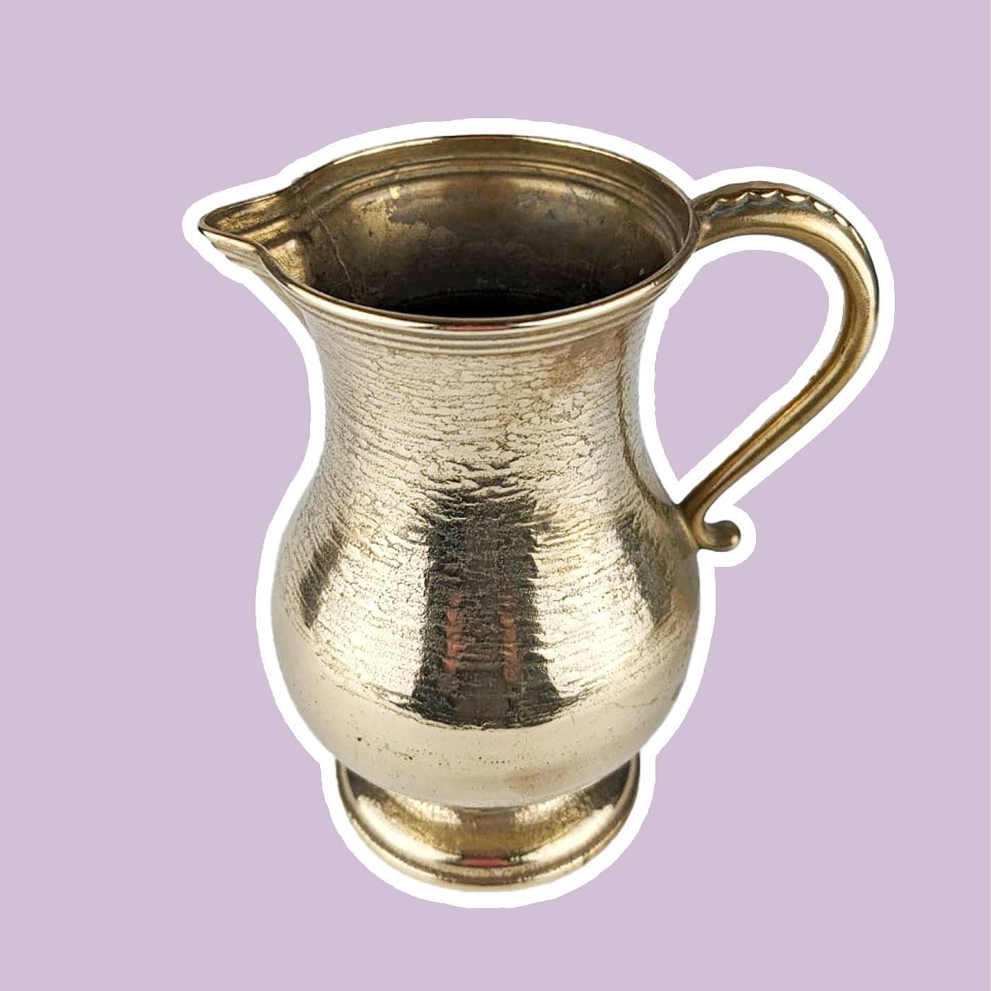 Vintage Krug Messing Metall 1960er Jahre 0