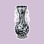Vintage Murano Flower Vase Italy 1960s Black-White Swirl 0