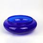 Vintage Kugel Blumenvase Glas Blau 1990er Jahre 1