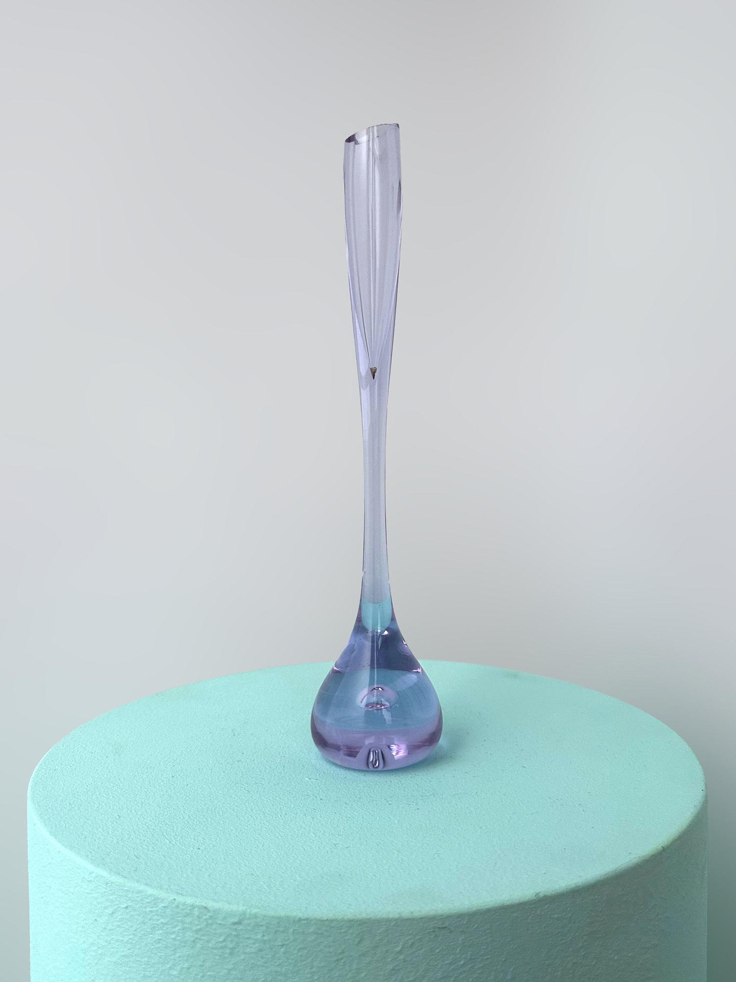 Vintage Blumenvase Kristall 1970er  5