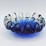 Vintage Aschenbecher Glas Blau 1970er Jahre 1