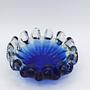 Vintage Aschenbecher Glas Blau 1970er Jahre 2