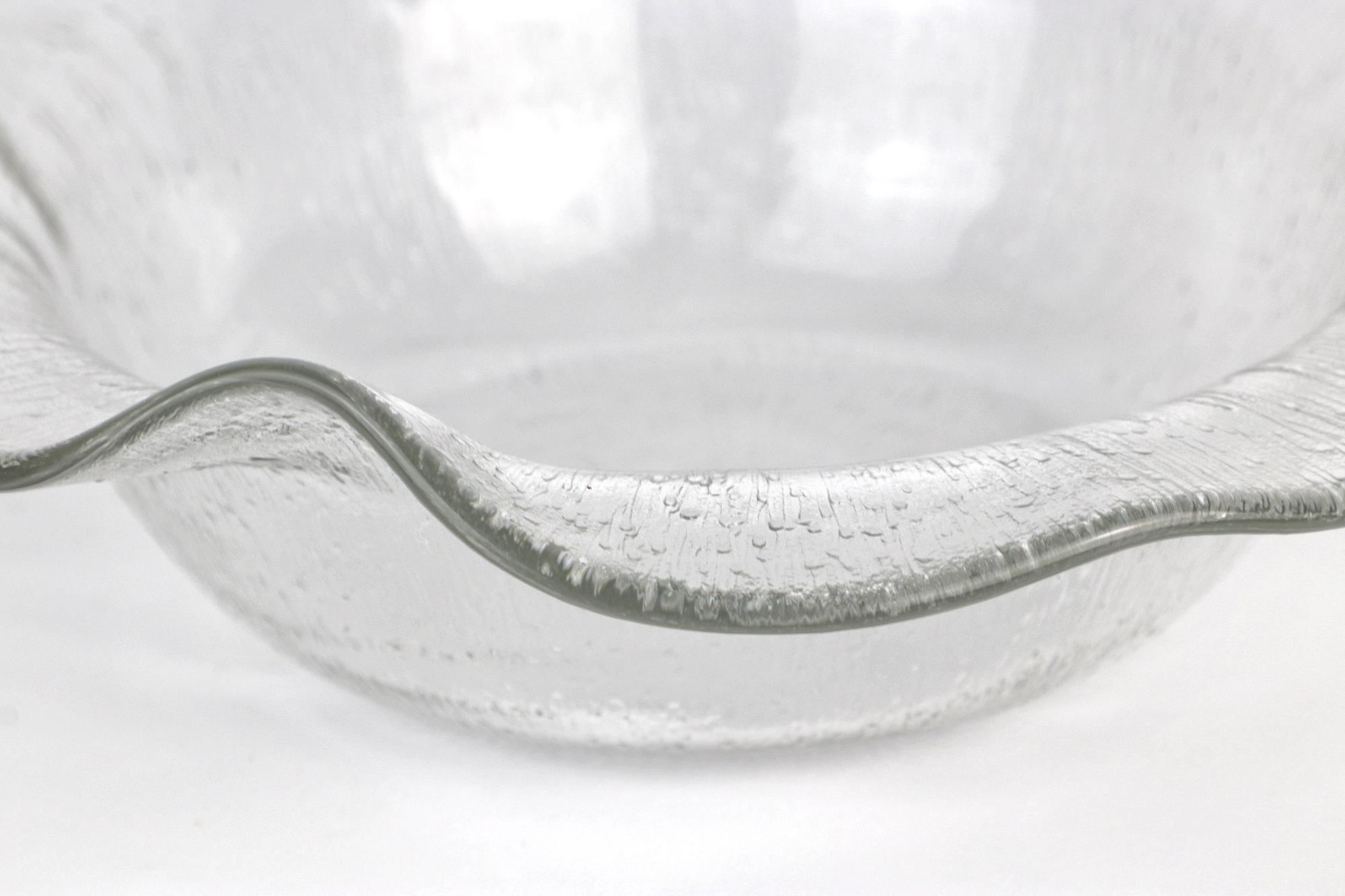 Vintage fruit bowl with wavy rim Glass 1960s 1