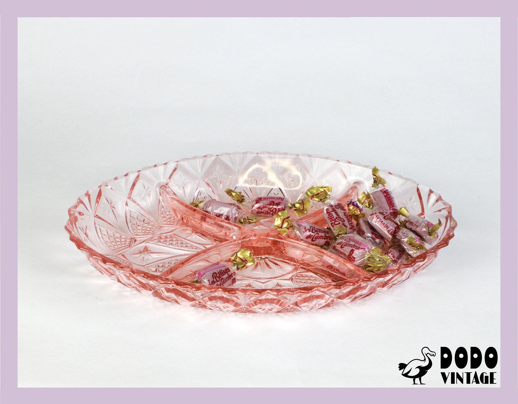 Vintage Art Deco Plate Pressed Glass 1930s 5