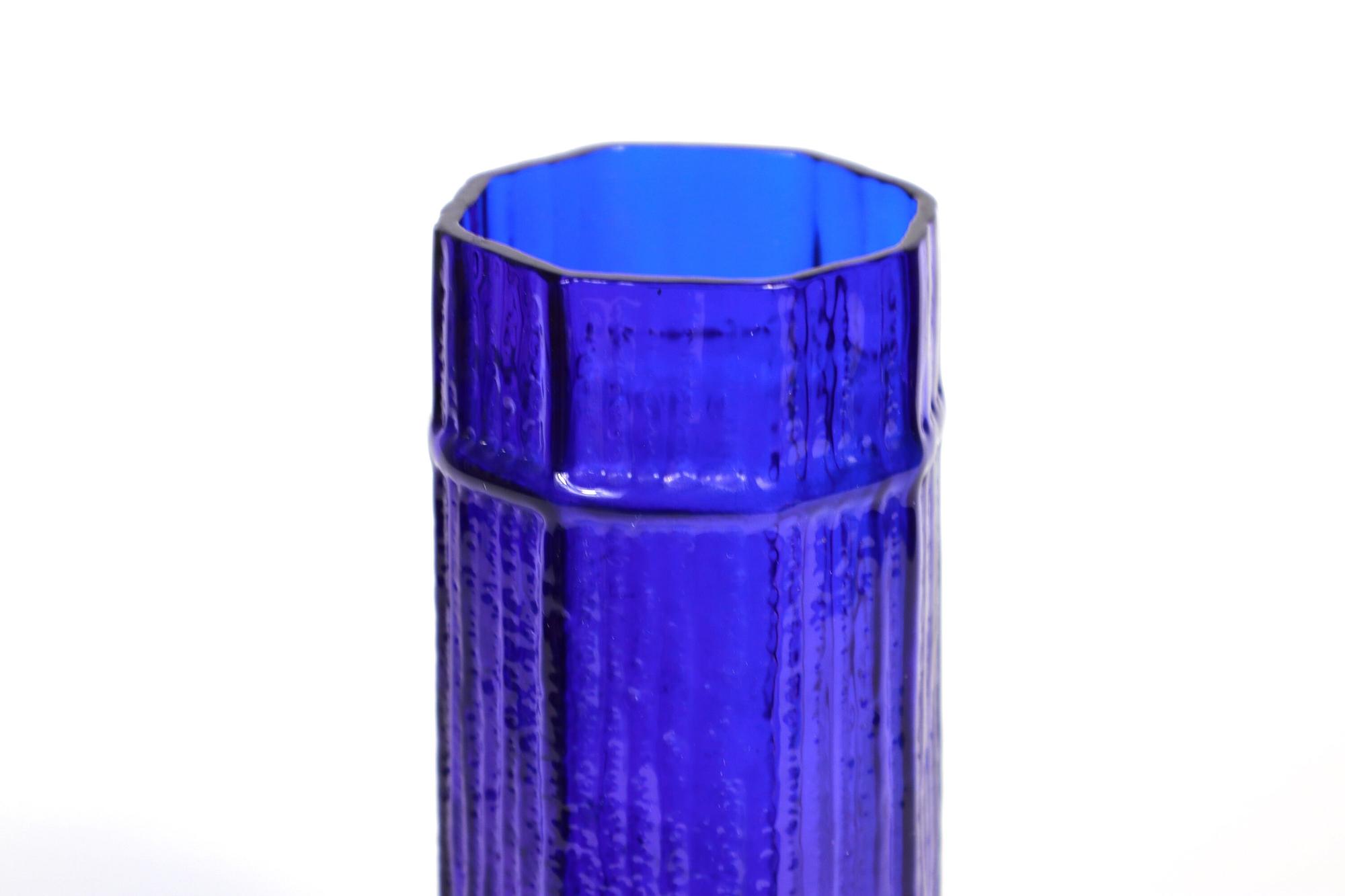 Vaso vintage blu cobalto vetro anni '90 1