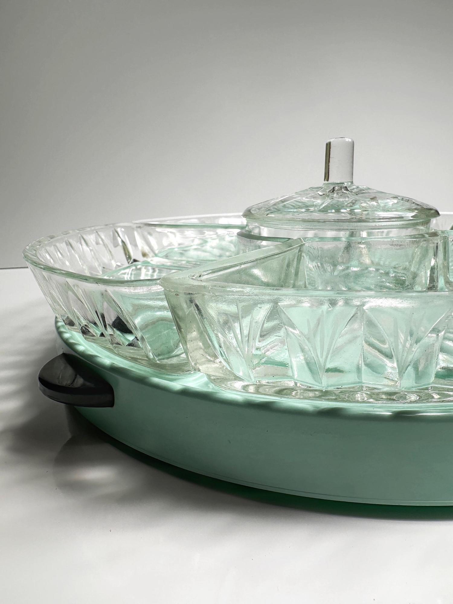 Vintage Cabaret Turntable with Bowls 1950s 7