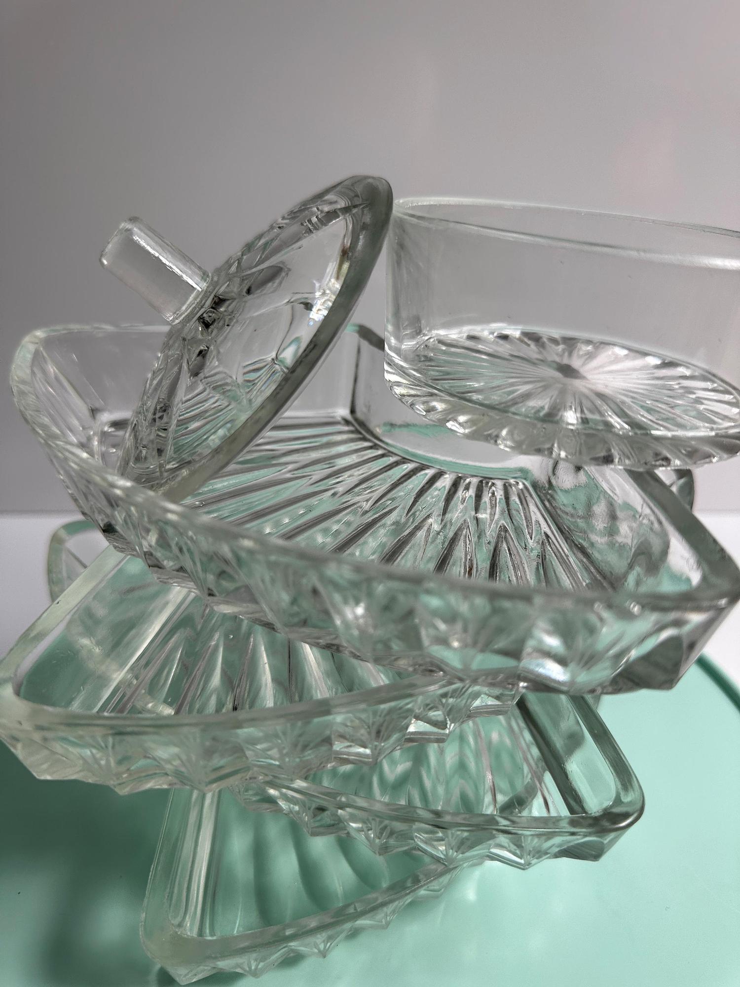 Vintage Kabarett Drehteller mit Schalen 1950er Jahre 6
