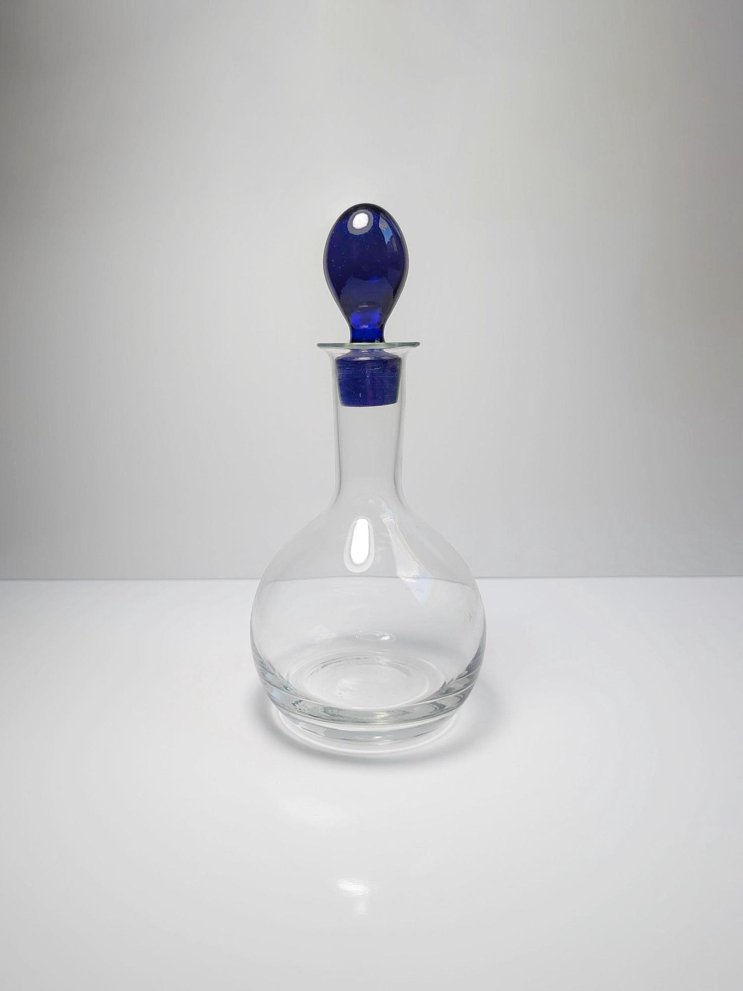 Decanter vintage postmoderno in vetro anni '90 0