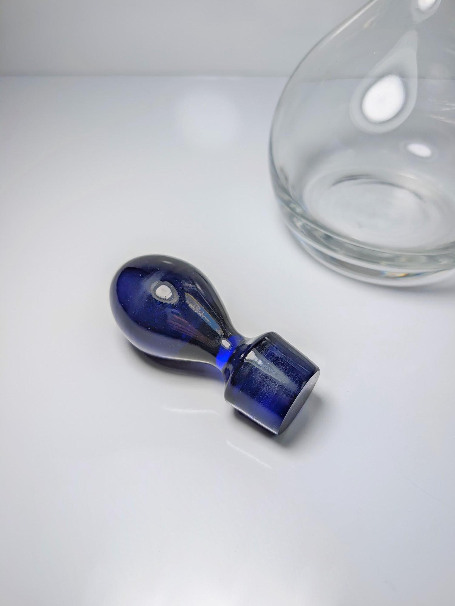 Decanter vintage postmoderno in vetro anni '90 3