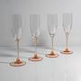 4x Vintage Postmodern Sektglas 1980er Jahre 1