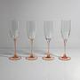 4x Vintage Postmodern Sektglas 1980s 0
