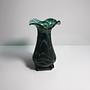 Vintage Flower vase Glass Green Germany 1990s 2