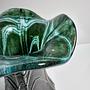 Vintage Flower vase Glass Green Germany 1990s 1