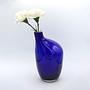Vintage Postmodern Vase Glass Cobalt Blue 1990s 2
