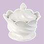 Vintage lidded jar ceramic white 1980s 0
