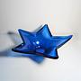 Vintage bowl glass cobalt blue 1980s 1