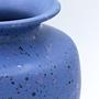 Vintage Blumenvase Keramik Blau 1990er Jahre 1