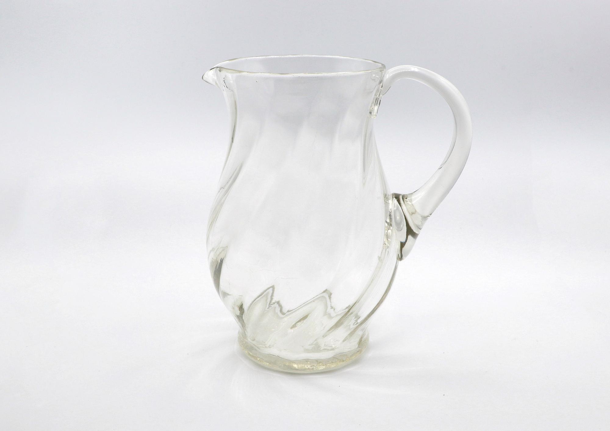 Mid-Century Modernist Water pitcher Glass 1950s 6