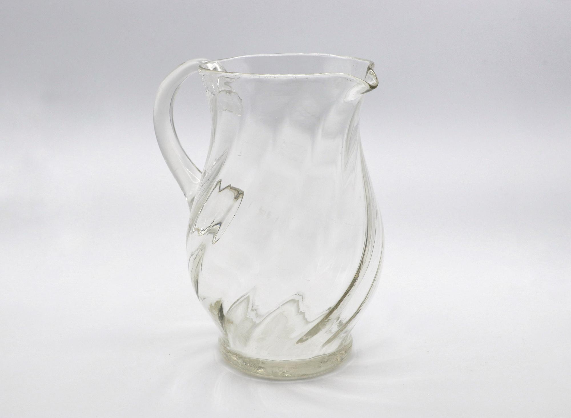 Mid-Century Modernist Water pitcher Glass 1950s 8