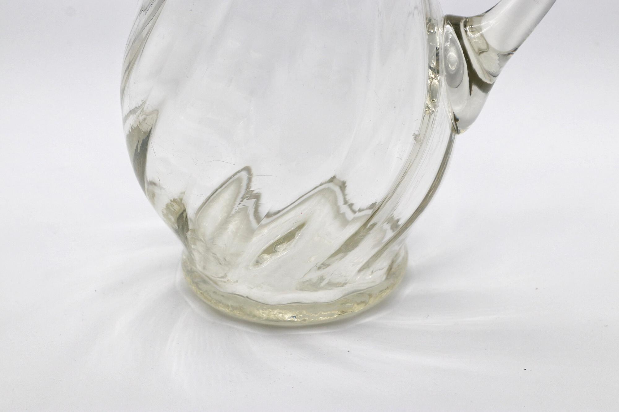 Mid-Century Modernist Water pitcher Glass 1950s 9