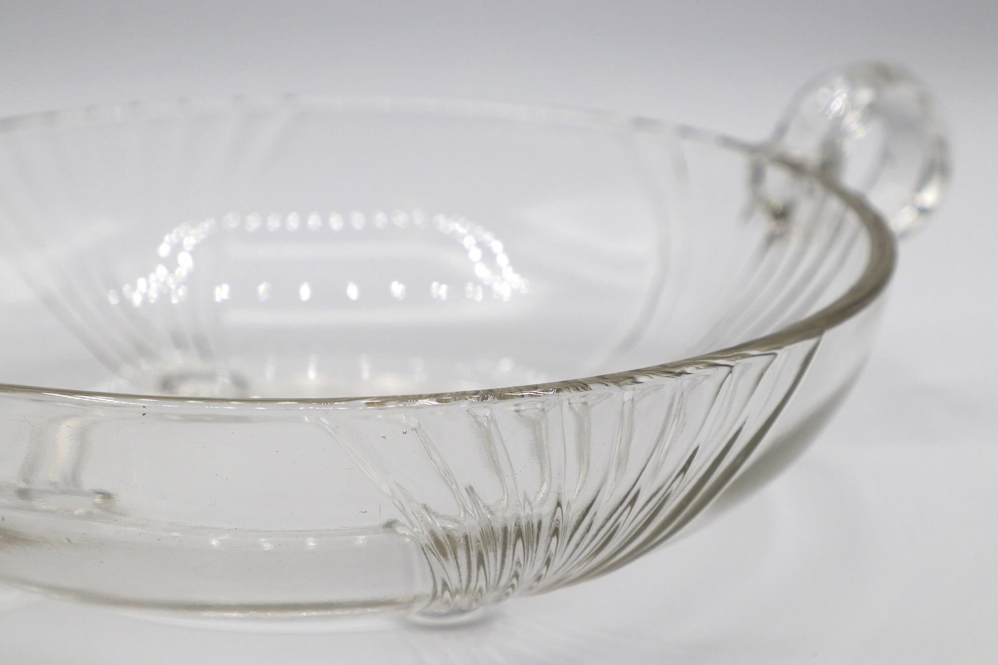 Vintage Obstschale mit Henkeln Glas 1980er Jahre 2