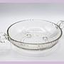 Vintage Obstschale mit Henkeln Glas 1980er Jahre 4